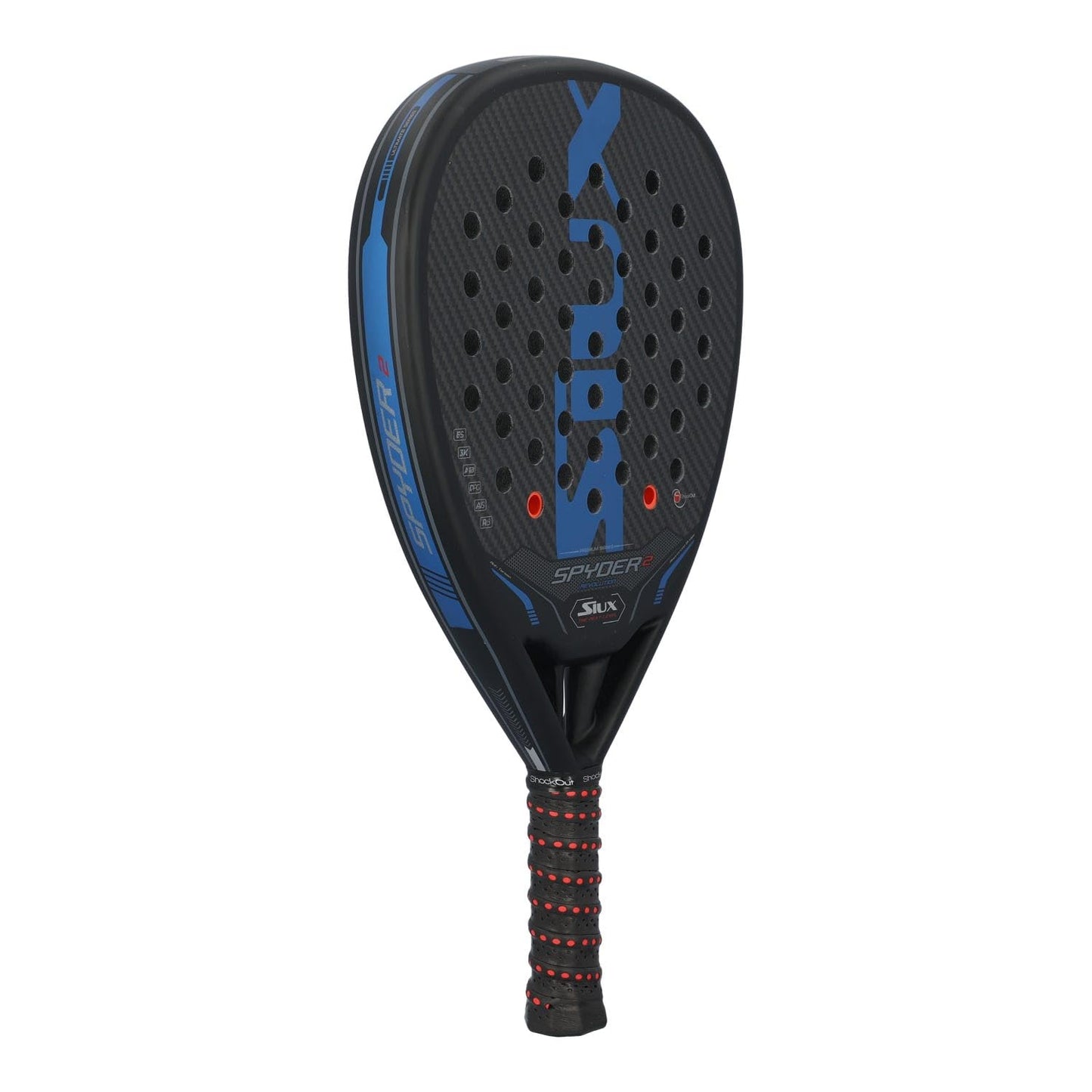 Pala de Pádel Siux Spyder 2 Revolution Attack Negra Eva Suave 3K de Gran Tamaño para Competencia Avanzada