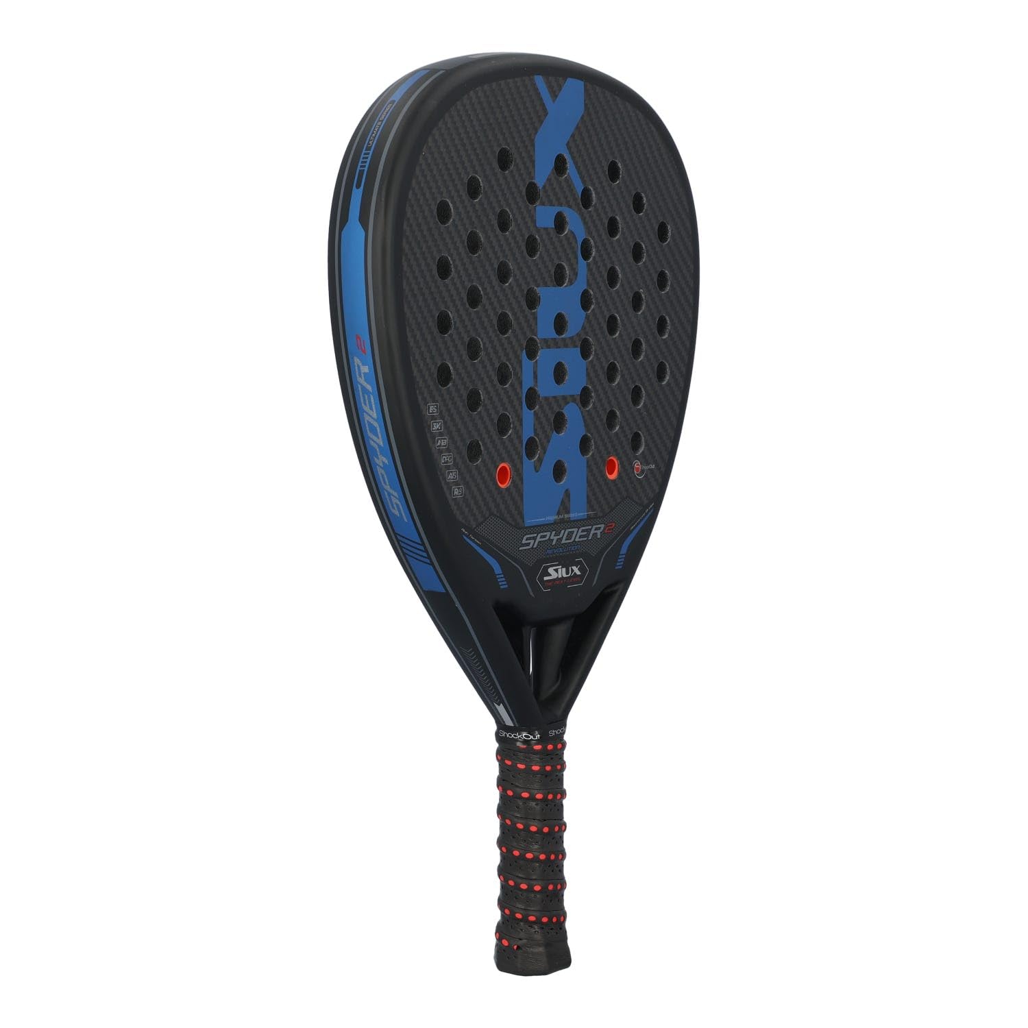 Pala de Pádel Siux Spyder 2 Revolution Attack Negra Eva Suave 3K de Gran Tamaño para Competencia Avanzada