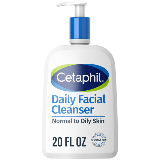 Jabón facial de CETAPHIL, limpiador facial diario para pieles sensibles, mixtas a grasas, NUEVO 20 oz, espuma suave, sin jabón, hipoalergénico