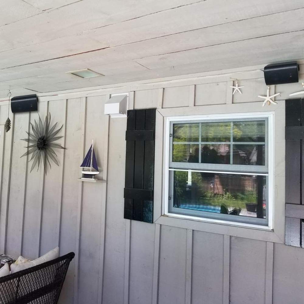 Herdio Altavoces 4 Pulgadas para Interiores y Exteriores, Resistentes al Agua, para terraza, Montaje en Pared, Altavoces, Negro