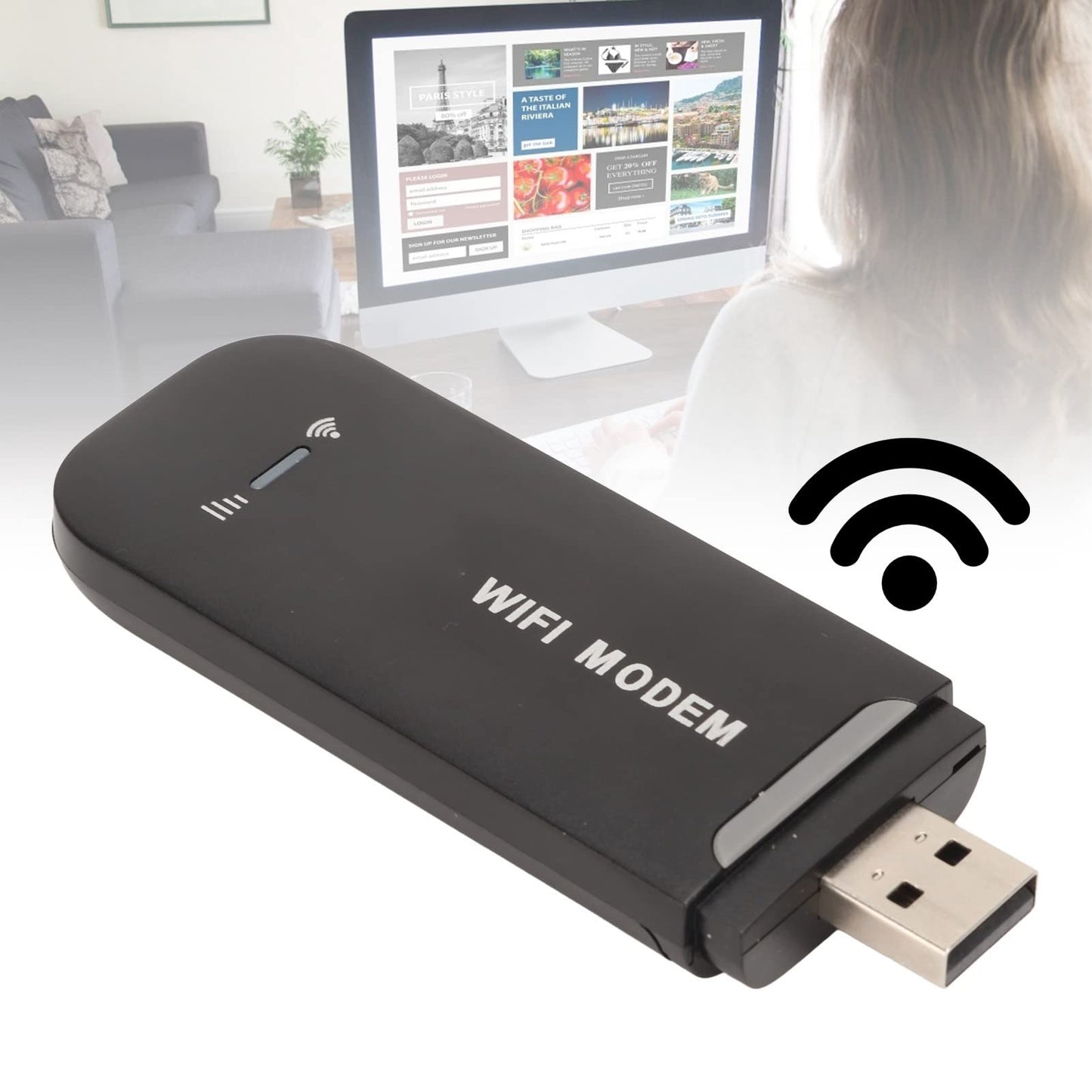 Dongle de Módem WiFi USB 4G LTE, Enrutador de Punto de Acceso Portátil de Viaje, con Ranura para Tarjeta SIM, 10 Usuarios Compartidos, Plug and Play, para Teléfono PC Tableta TV