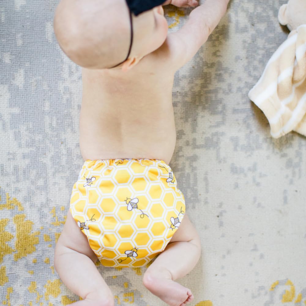 The Bee's Knees 4-Pack Cloth Pocket Diapers with 4 Bamboo Inserts