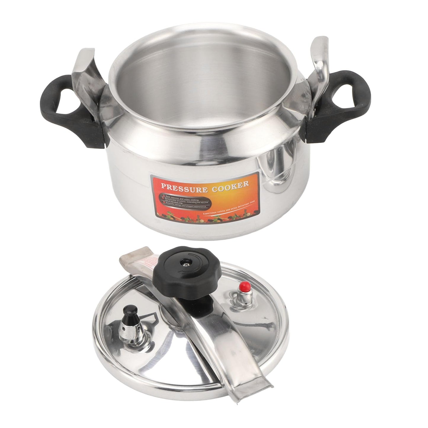 Fockety Olla a Presión, Olla a Presión de Aluminio para Estufa de 3L/4L/5L de Capacidad, Olla Arrocera Compatible con Inducción y Gas a Prueba de Explosiones para Familia o Comercial (4L)