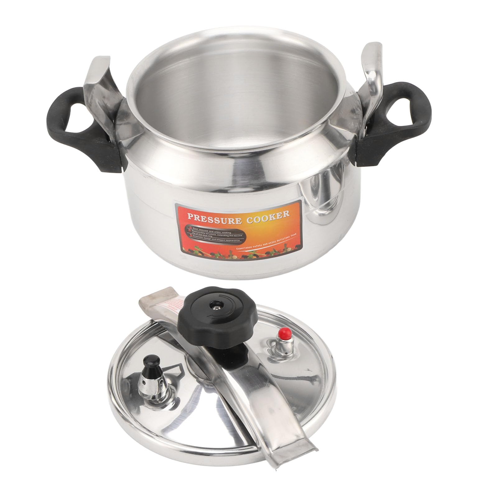 Fockety Olla a Presión, Olla a Presión de Aluminio para Estufa de 3L/4L/5L de Capacidad, Olla Arrocera Compatible con Inducción y Gas a Prueba de Explosiones para Familia o Comercial (4L)