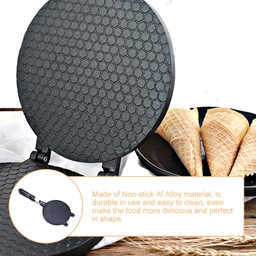 Máquina para hacer conos de gofres, Sartén para tortillas crujientes multifuncional Bandeja hornear gofres Bandeja para hornear con platos antiadherentes para helado de crepe pizzelle (38,5x17 cm)