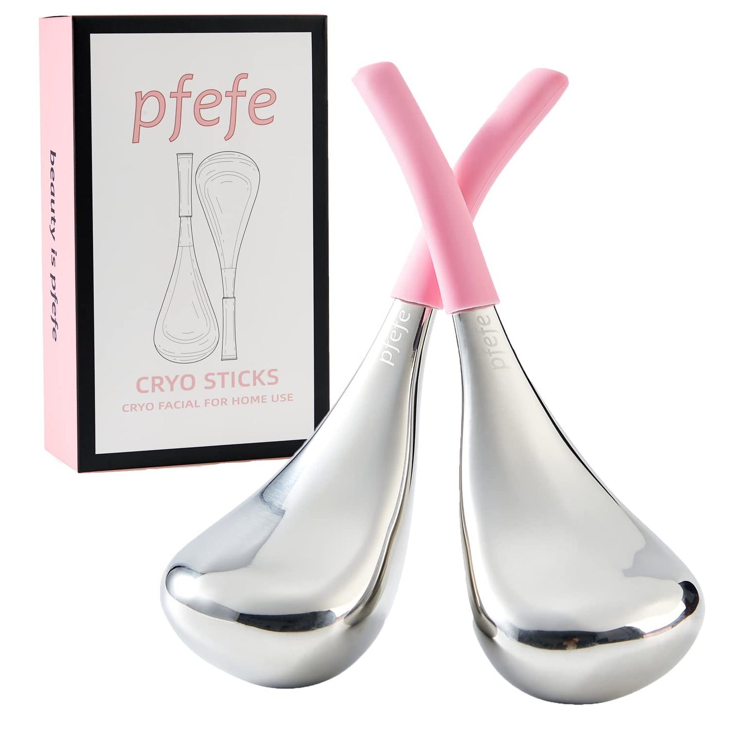 Cryo Sticks - Herramientas de belleza para el cuidado de la piel facial, bolas de hielo de acero inoxidable y rodillo facial para hinchazón, arrugas y círculos oscuros