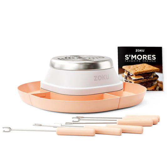 ZOKU S'mores Maker - Quemador de mesa con 6 varillas reutilizables y libro de recetas, perfecto para deliciosas golosinas Gooey en interiores