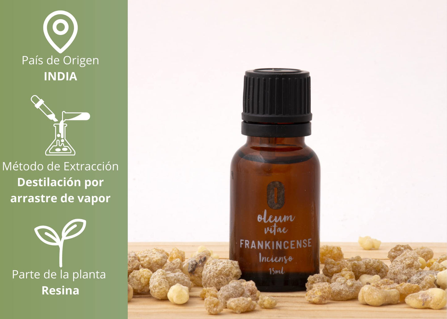 Aceite Esencial OLEUM VITAE Incienso 100% Puro y Orgánico Certificado USDA 15ml