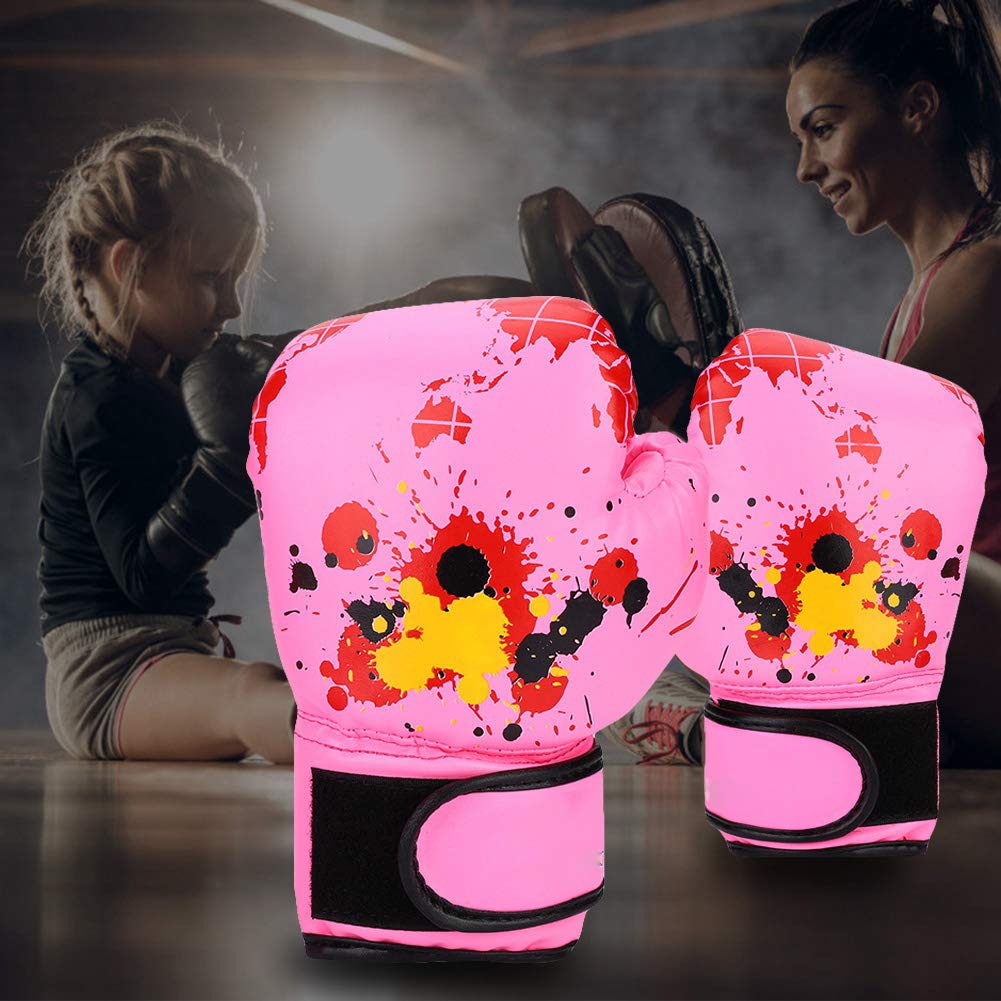 Guantes de Boxeo para niños de Poliuretano para Sparring y Entrenamiento, para niños de 2 a 11 años, Color Rosa Equipo Deportivo Infantil