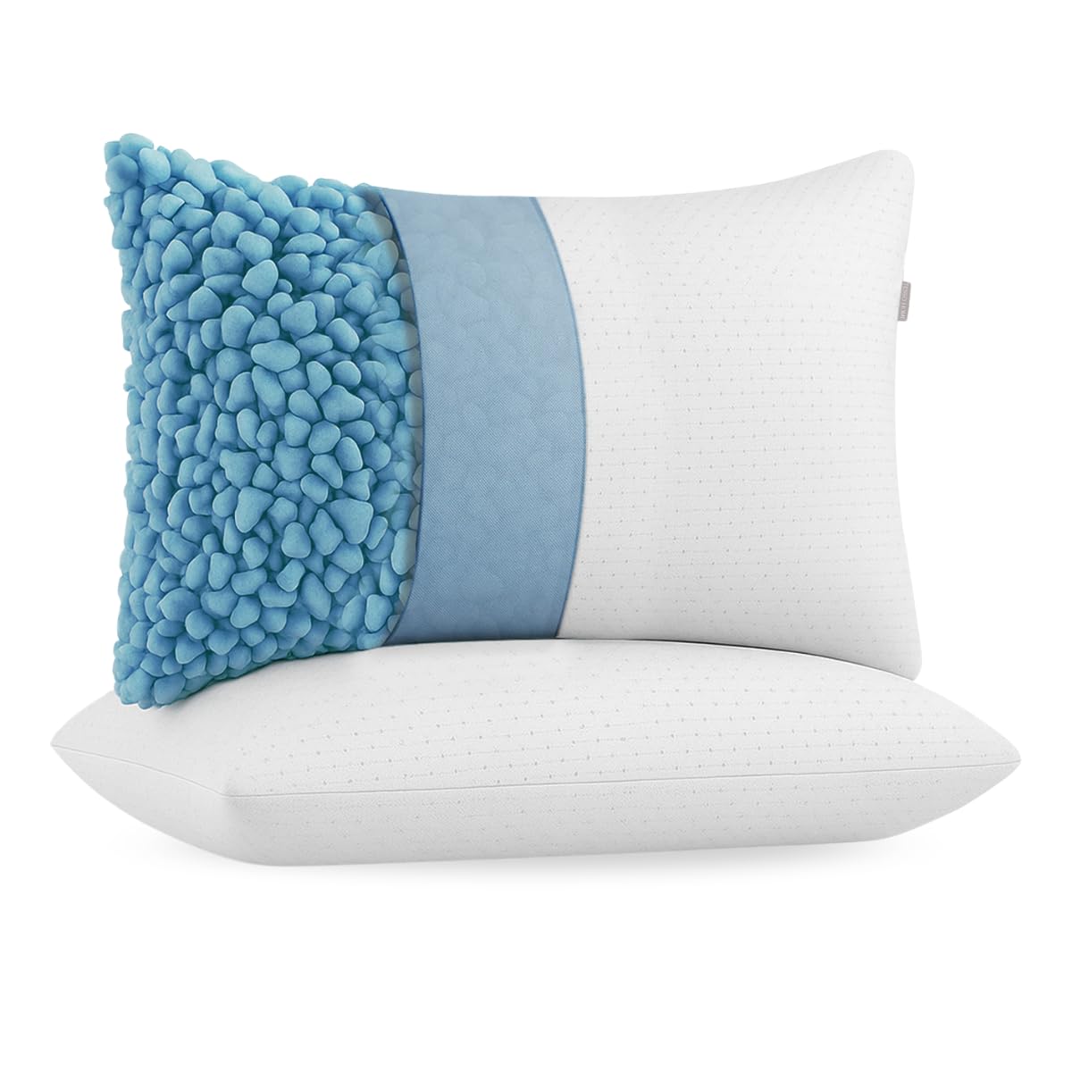 Almohadas TESSO HOME Blancas Memory Foam Semi Firmes con Microfibras de Gel