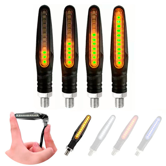 Direccionales Led Motocicleta Moto Secuencial Indicador Intermitente Luces 4pz (Amarillo)