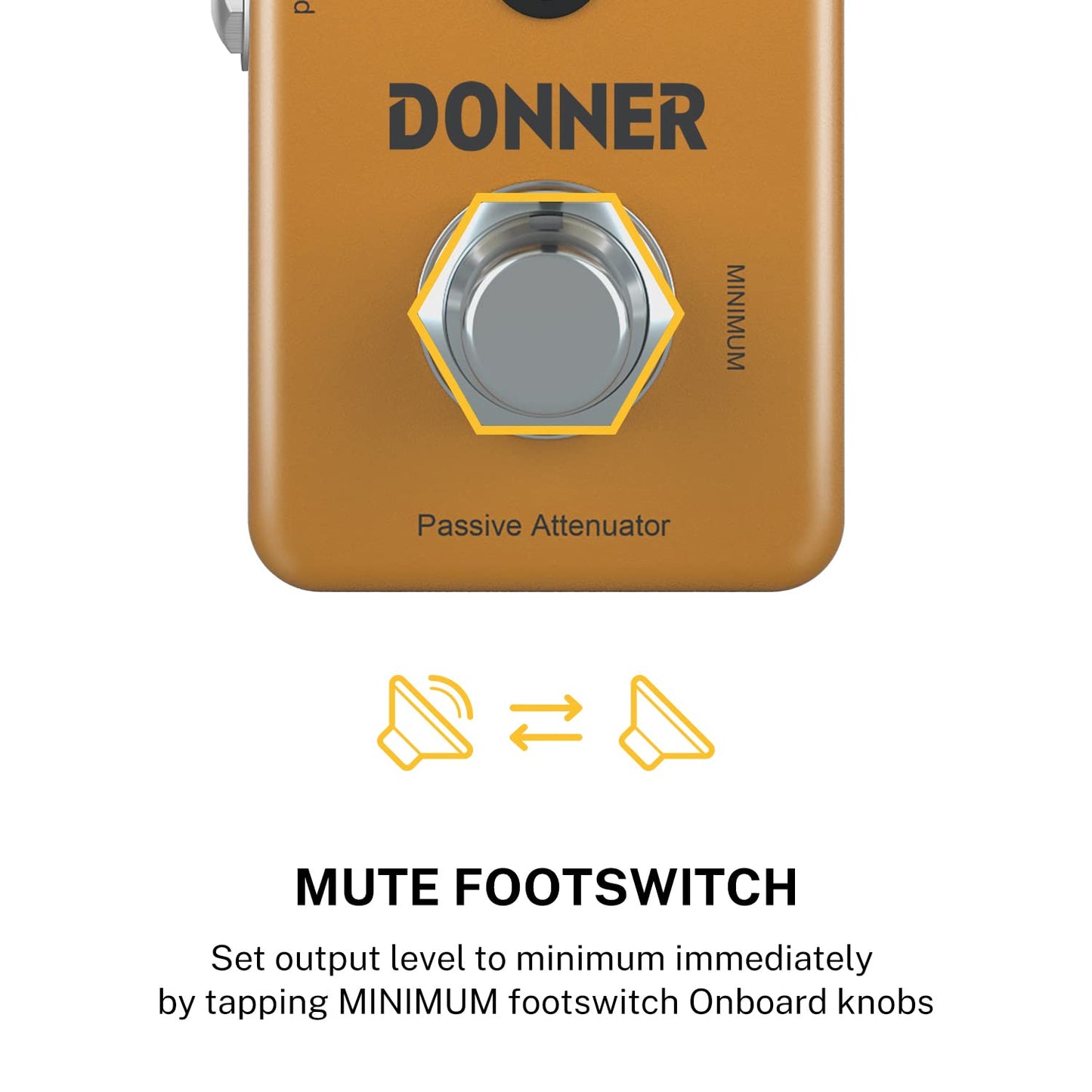Donner Amp - Pedal atenuador EMO AMP Box driver de señal para guitarra con interruptor de pedal de silencio