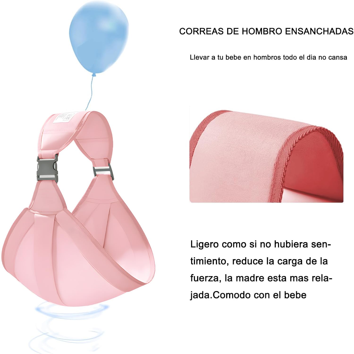 Rebozo Porta Bebé YDGAKN Rosa Ajustable y Transpirable