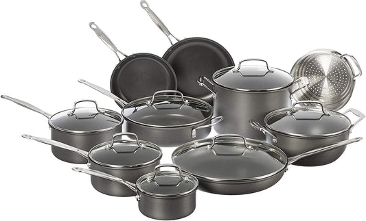 Cuisinart Chef's Classic - Juego de utensilios de cocina antiadherentes anodizados, 17 piezas