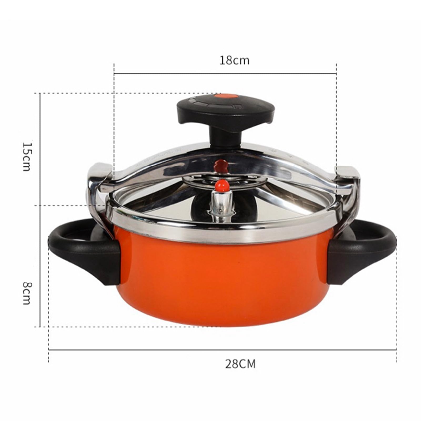 Haofy Mini Olla a Presión de Acero Inoxidable de 2 litros y 2 litros, Olla a Presión de Doble Fondo para Estufas de Gas, Estufas de Inducción, Olla a Presión