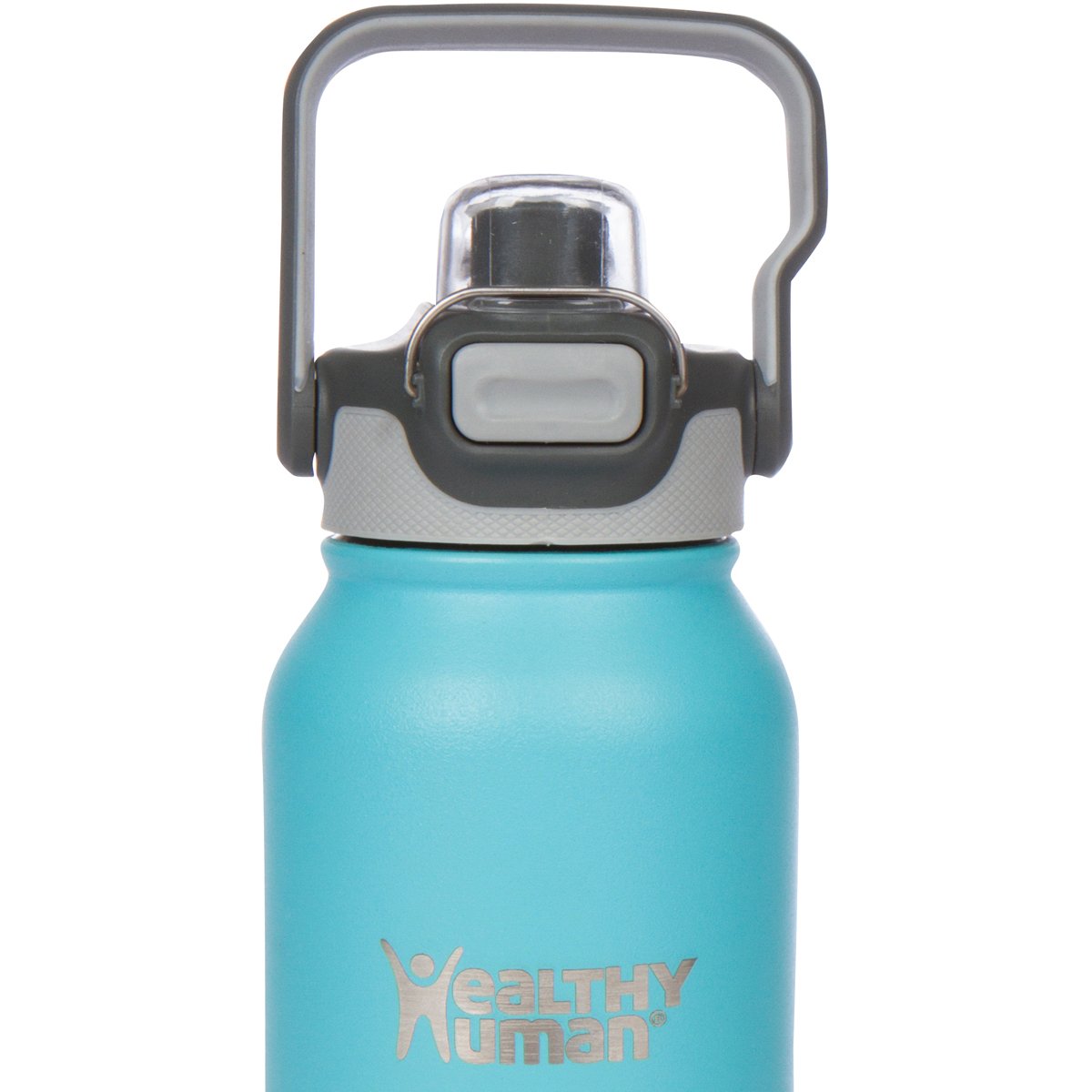 Healthy Human FLIP N SIP Tapa | Tapa para botellas de agua a prueba de fugas, aptas para lavaplatos y duraderas con clip de metal a presión y boca ancha para todas las botellas humanas saludables