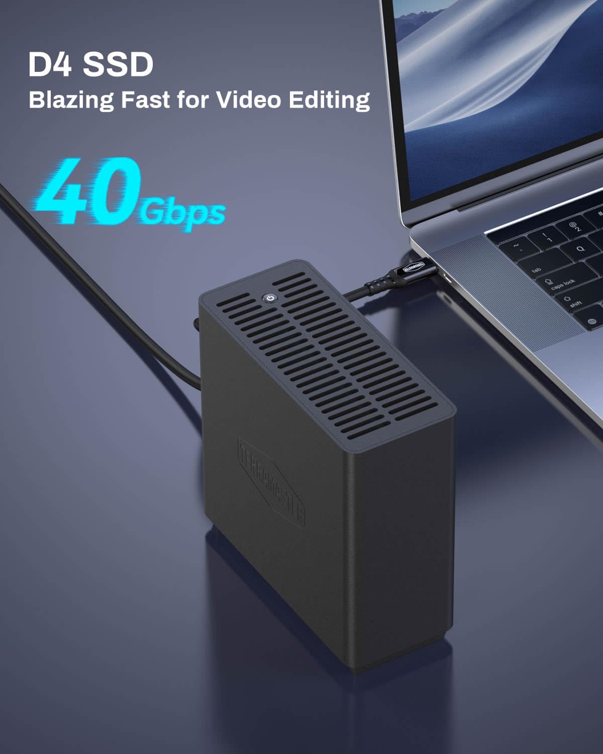 Almacenamiento TERRAMASTER D4 SSD NVMe USB4 40Gbps Tipo C con Aplicación de Respaldo 4 Bahías