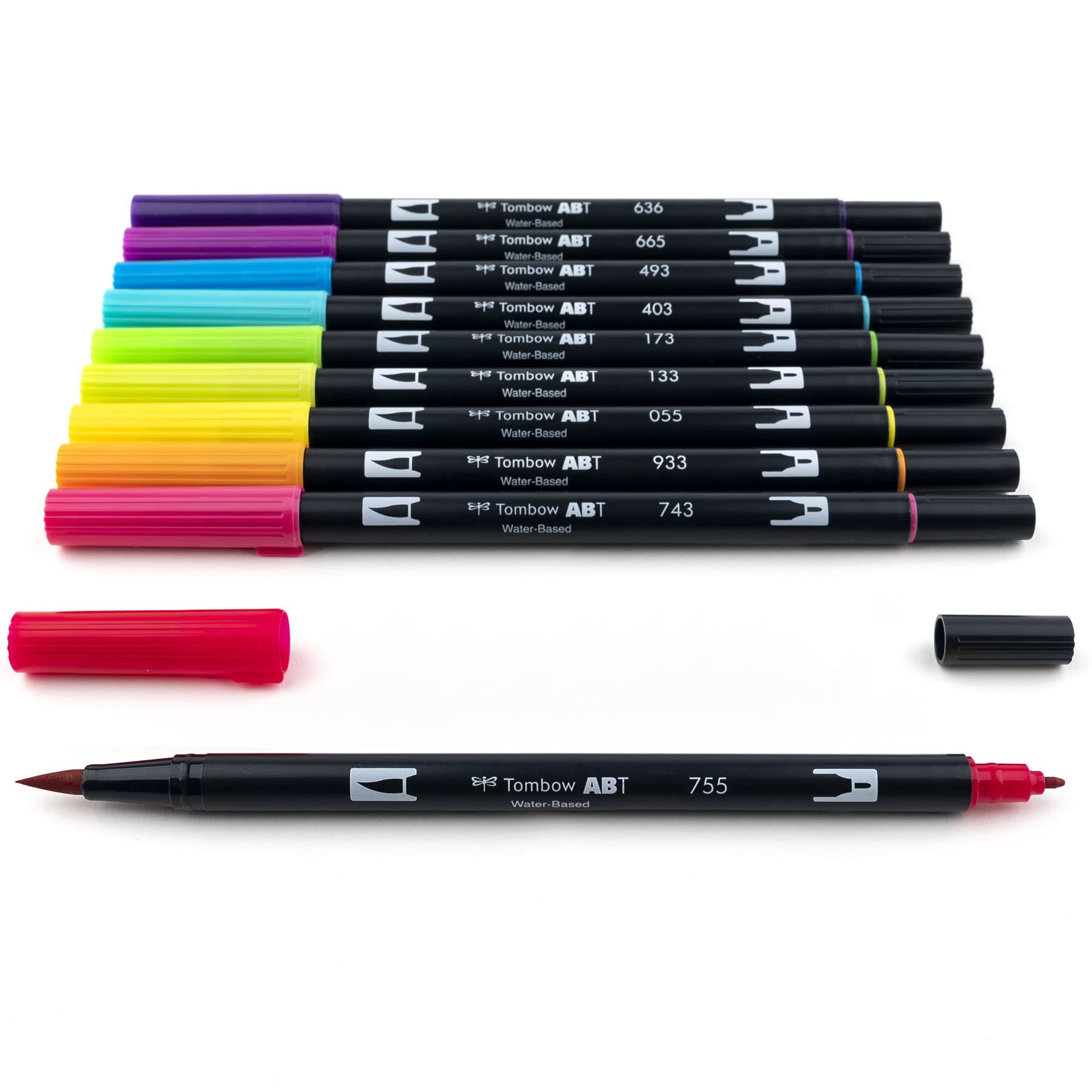Rotuladores Artísticos Tombow Brillantes Doble Pincel Paquete de 10