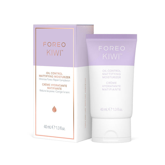 FOREO KIWI Regulador de sebo hidratante y matificante - Cuidado tras herramienta de microdermoabrasión y extractor de puntos negros - Piel grasa con acné - Probado dermatológicamente - Vegano, 40 ml