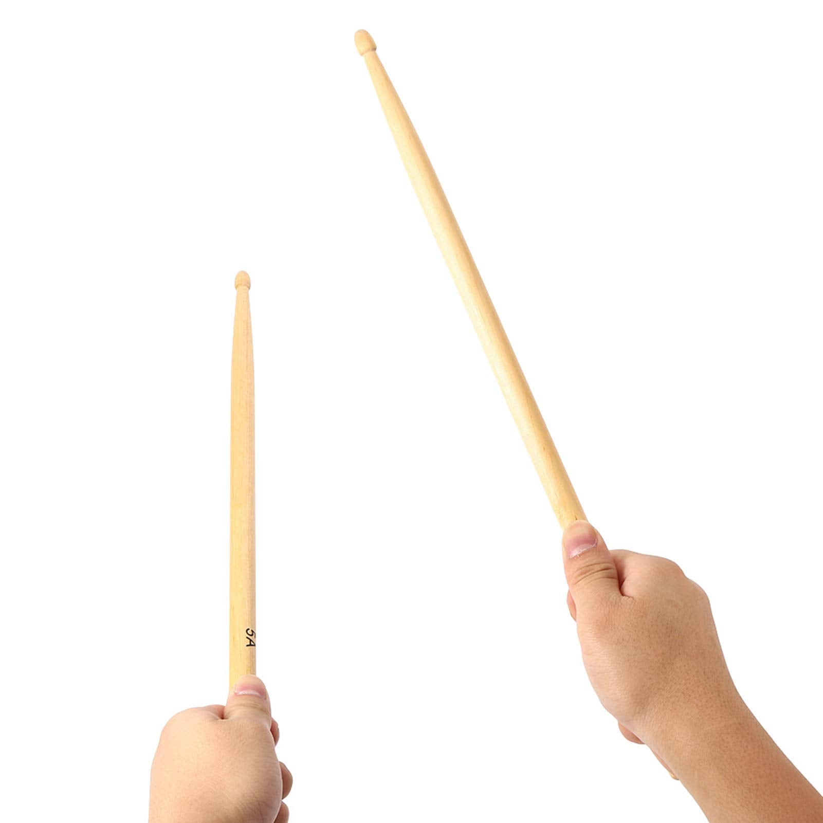 Aukson Baquetas para batería, 12 Pares de Baquetas con Cabeza de Palo en Forma de lágrima Baquetas de 5A para Practicar la interpretación en el Escenario