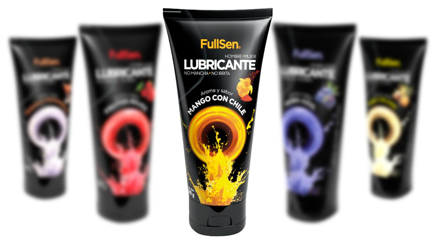 Lubricante FullSen 100g, Aroma y Sabor Mango con Chile