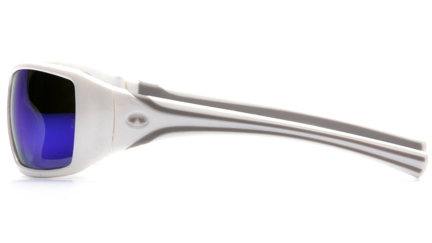 Anteojos de Seguridad Pyramex Goliath Blanco Lente Espejo Azul