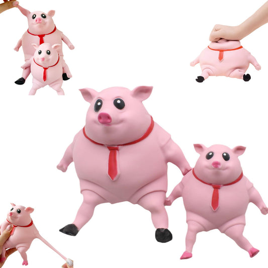 JINSUPIN - Juguete blando de cerdo rosa - Adorable juguete de descompresión para aliviar el estrés, diversión perfecta para niños y adultos (cerdo mediano)