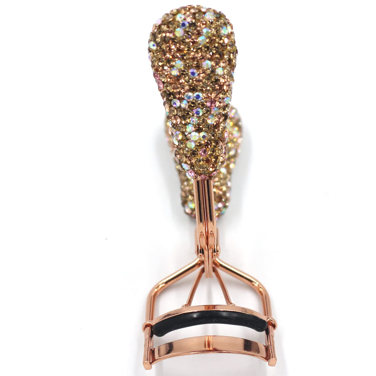 Bestbling Bling Maquillaje Rizador de Pestañas Con Almohadillas de Presión de Silicona de Recarga y Muelle Cargado para No Pellizcar O Tirar (Oro)