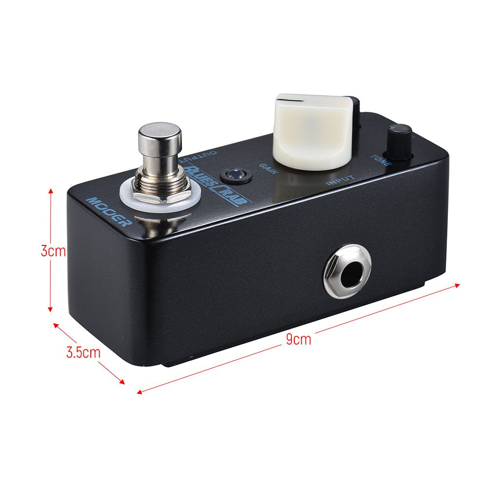 Pedal de Efectos Blues Crab Multicolor True Bypass Completamente Metálica para Guitarra