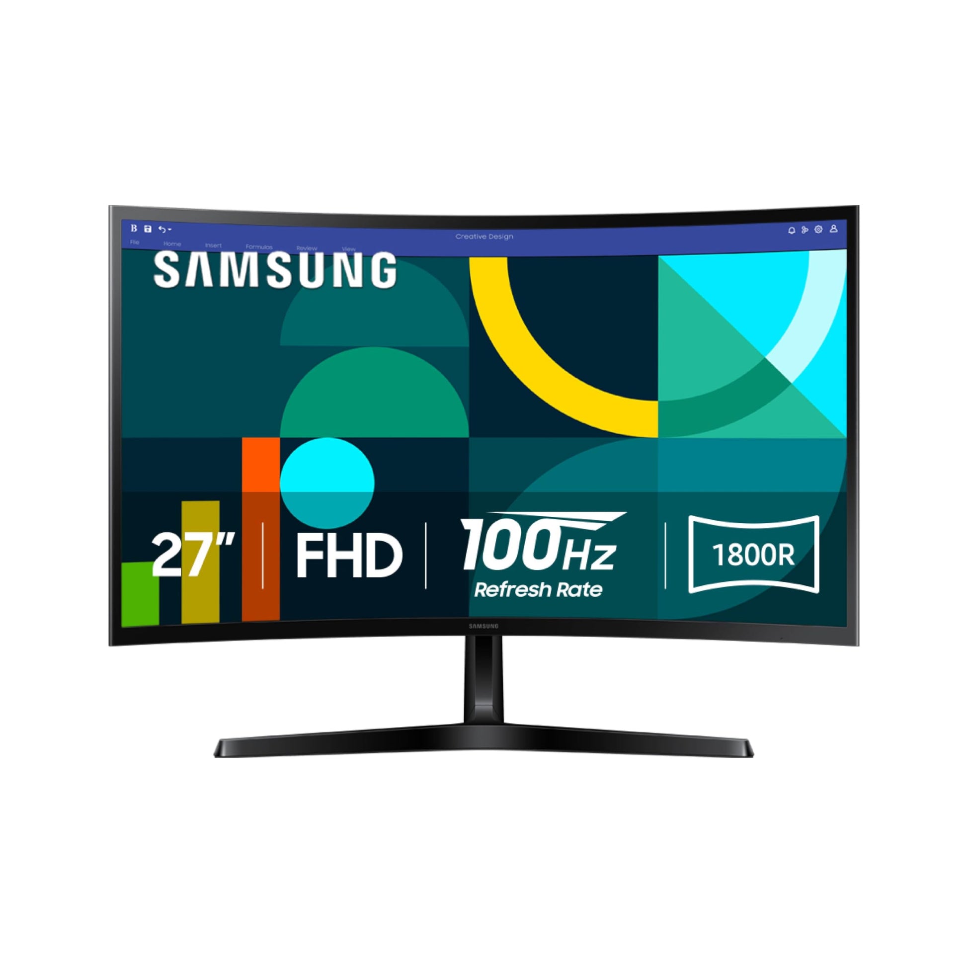 Samsung - Monitor de computadora Curvo FHD 1800R de 27 Pulgadas Essential S3 (S36GD) Series FHD 1800R, 100Hz, Modo de Juego, Comodidad Ocular Avanzada, Puertos HDMI y D-Sub, LS27D366GANXZA, 2024