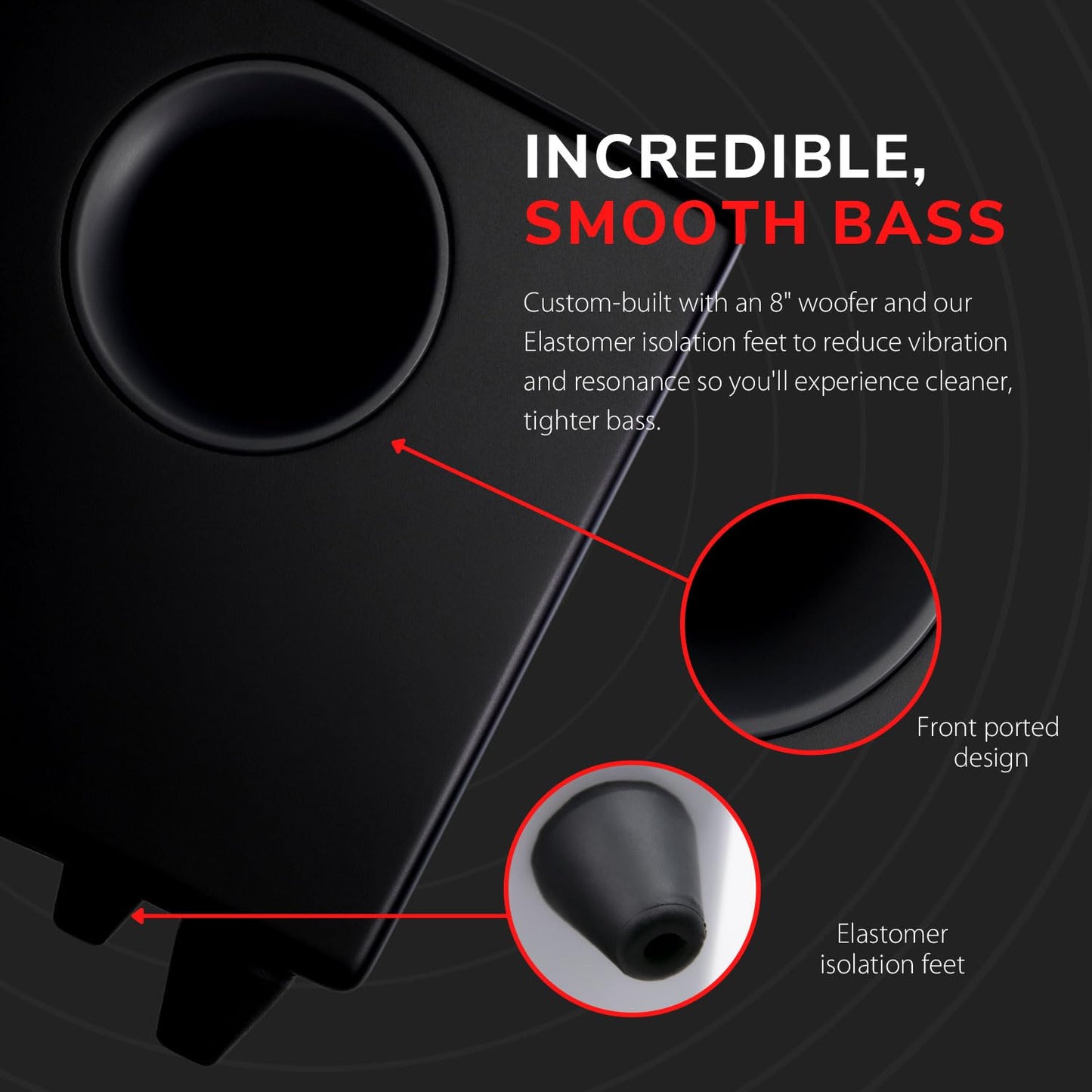 Audioengine S8: Altavoz subwoofer de 250 W con Amplificador Integrado para Audio doméstico