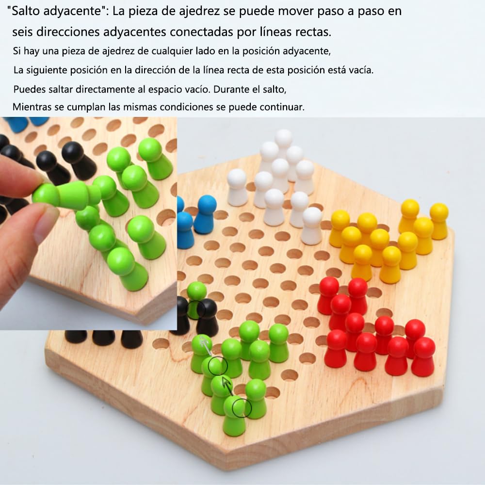 Juego de Mesa NACOOL Azul Damas Chinas Estratégico Familiar y Duradero