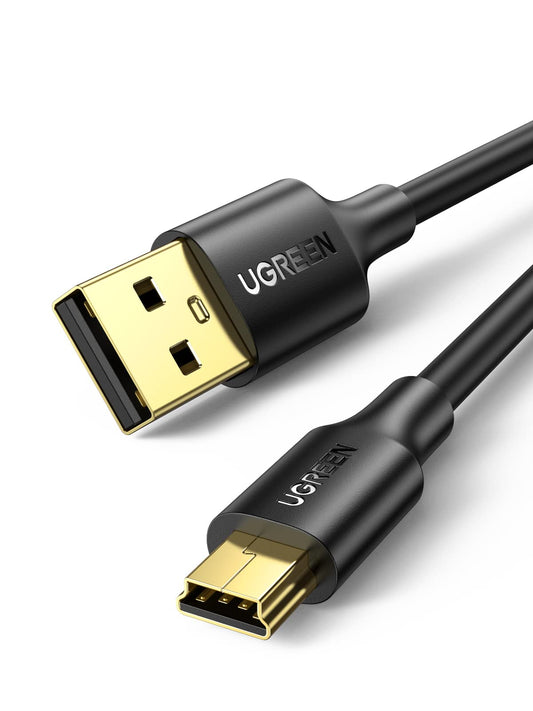 Cable Mini USB, UGREEN Cable de Datos y Alimentación USB 2.0 a Mini USB 480Mps para Discos Duros HDD o SSD, GoPro Hero, Mando de PS3, Cámaras Digitales, Reproductores MP3, MP4, etc (1m)