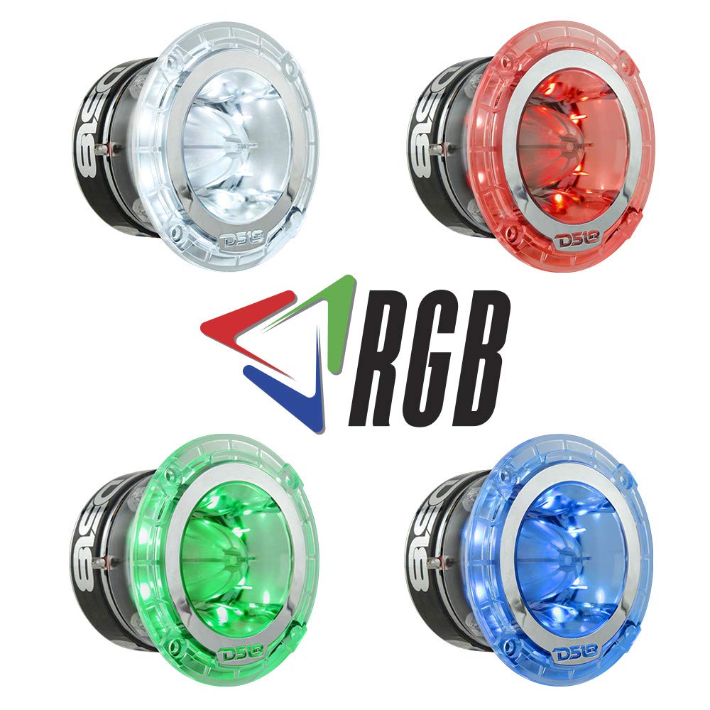 DS18 PRO-TW4L RGB Super altavoz de agudos - 1.75 pulgadas, marco de policarbonato y diafragma de titanio, 560 W máximo, 280 W RMS, 4 ohmios, cruce integrado - Los tweeters PRO son los mejores del mercado de audio profesional (1 altavoz)
