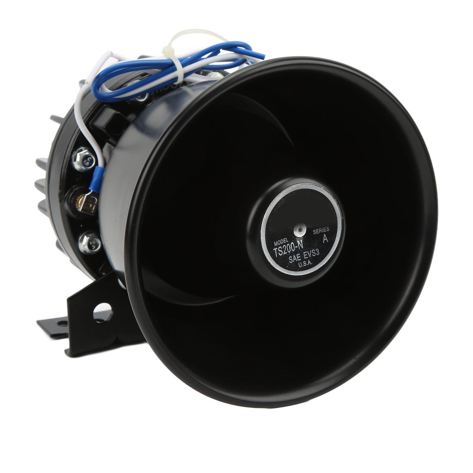 Bocina de Sirena y Alarma de Advertencia Para Coche, Altavoz de Cono Redondo de Metal Negro, Amplificador de Policía de 300 W 130 DB Pa
