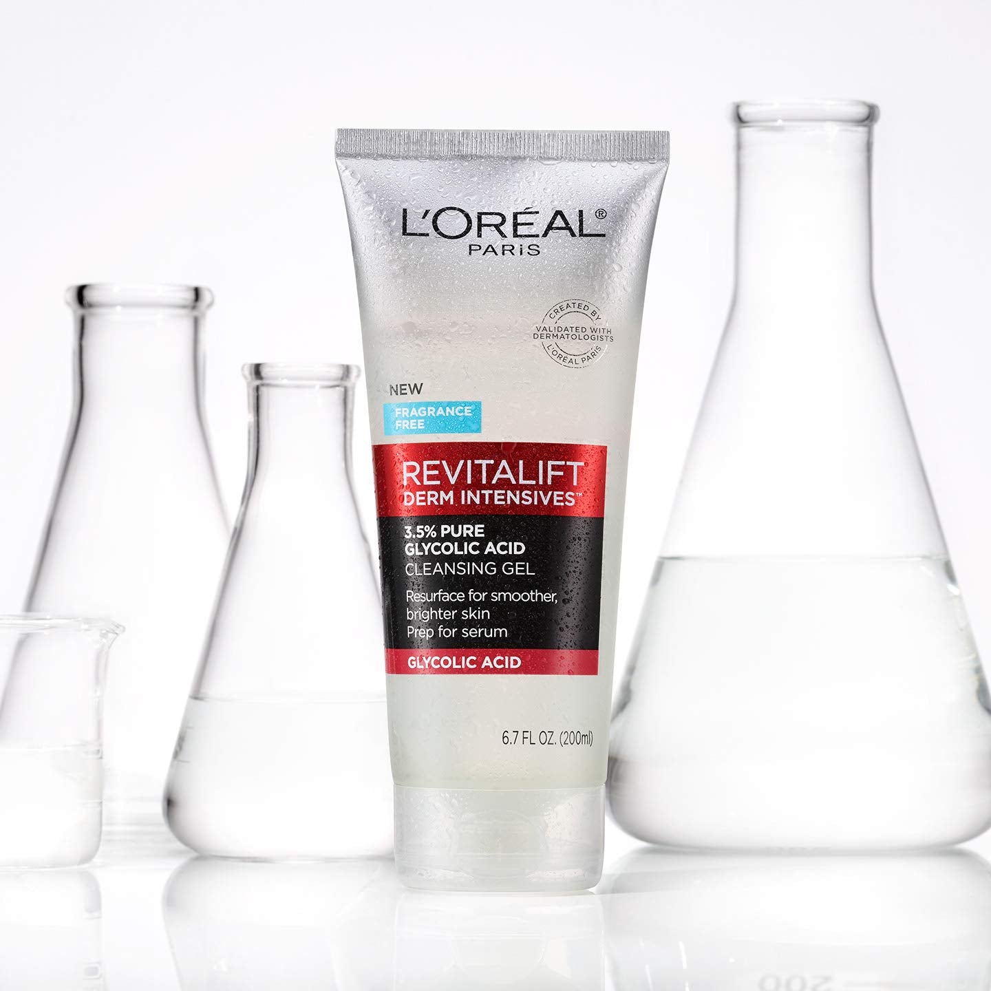 L'Oréal Paris L'Oreal Paris Revitalift 3.5% Gel limpiador de ácido glicólico puro con ácido salicílico, resurgimiento para una piel más suave y brillante, 6.7 fl oz