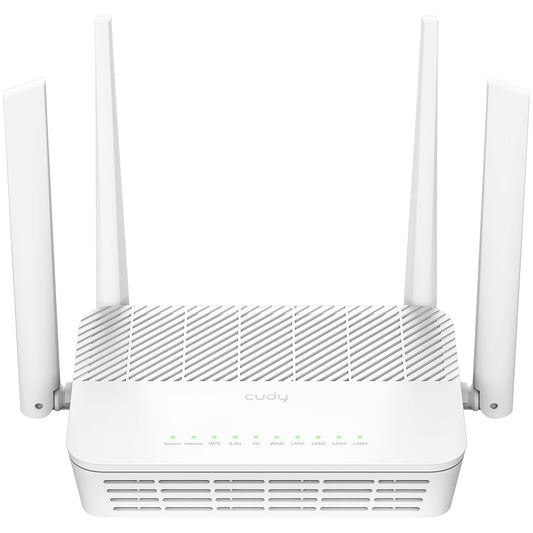 Cudy WR3000S AX3000 - Enrutador WiFi de doble banda 6, 5 puertos Gigabit Ethernet RJ45, 4 antenas, MU-MIMO, OpenVPN, Wireguard, Zerotier, Ipsec VPN, Cloud APP