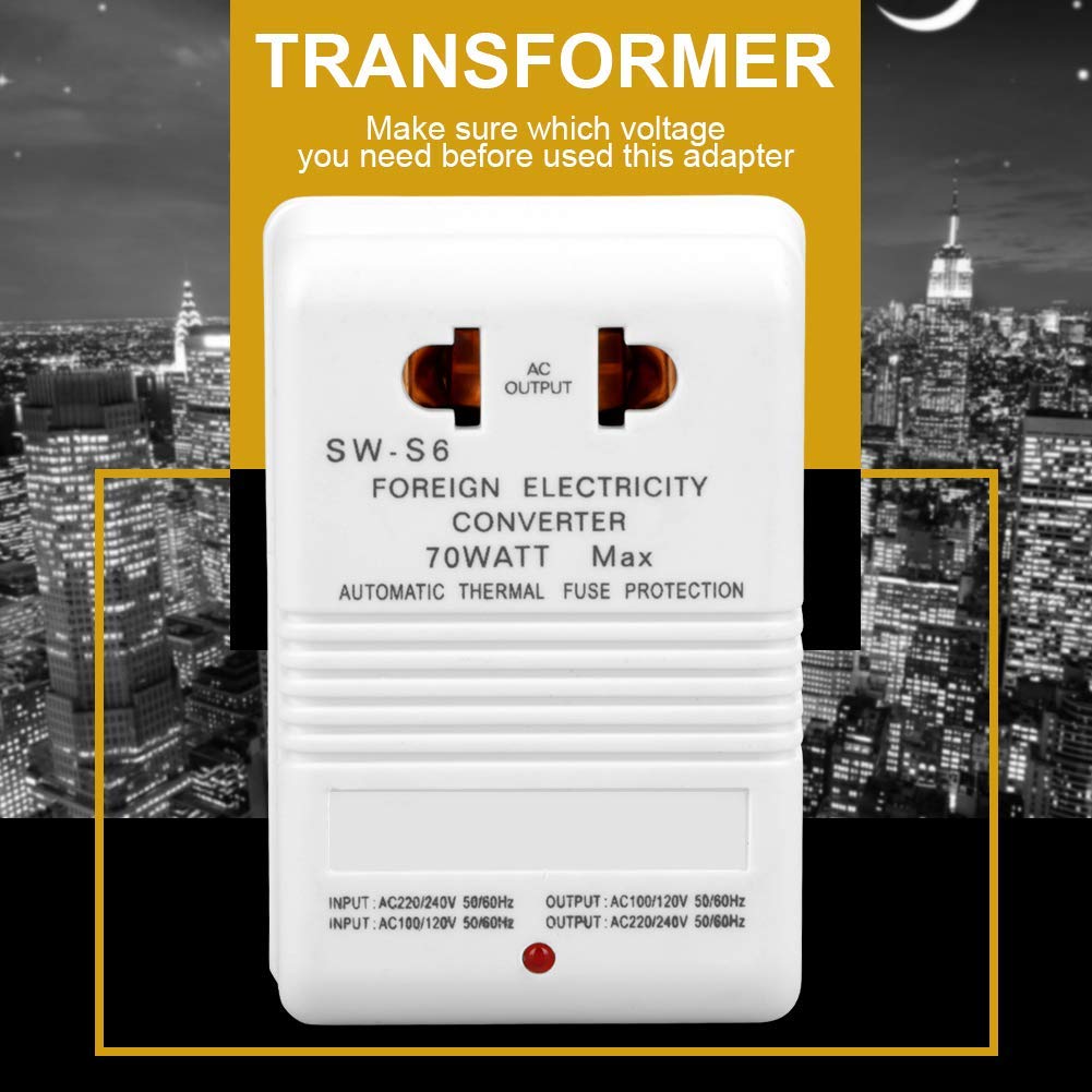 Transformador Convertidor de Voltaje Walfront Enchufe CN para Viaje 70W 110V a 220V 240V