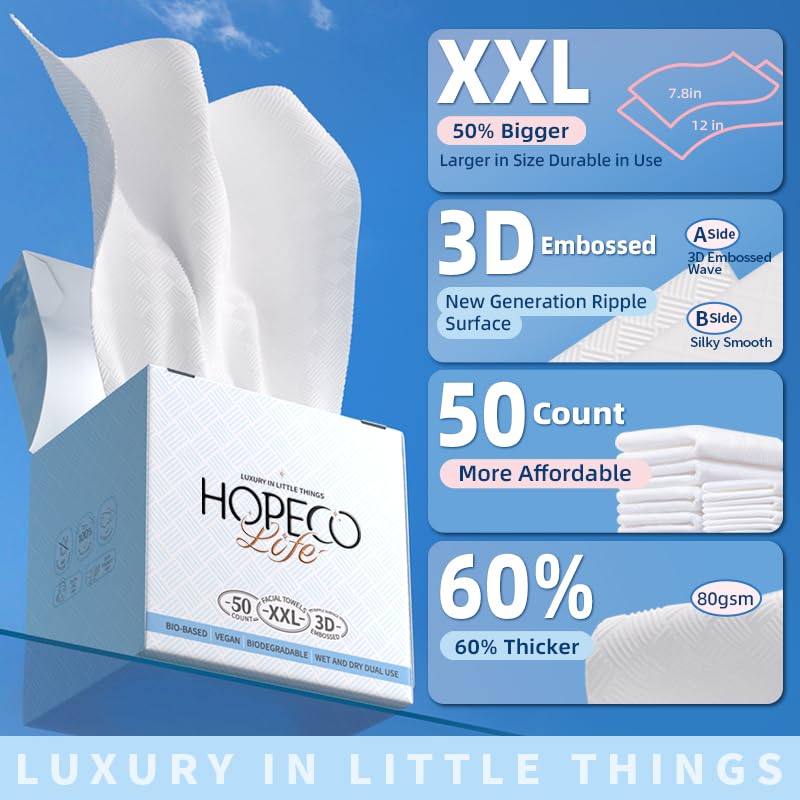 HOPECO LIFE Toallas faciales XXL