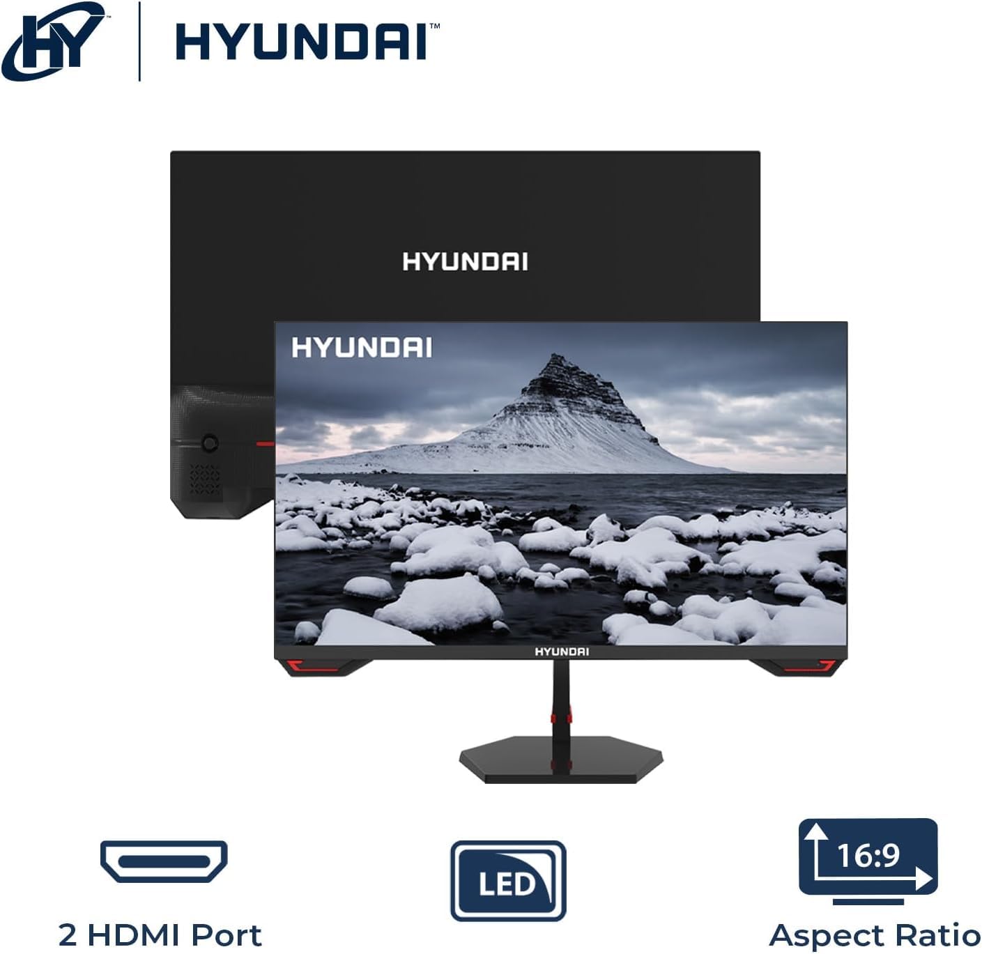 HYUNDAI View 34” Gaming Monitor Curvo R1000, 3440x1440p, 180Hz, 1ms (MPRT), GTG 4ms, OD 4ms, HDMI x2, DP x2, HDMI Incluido - Negro