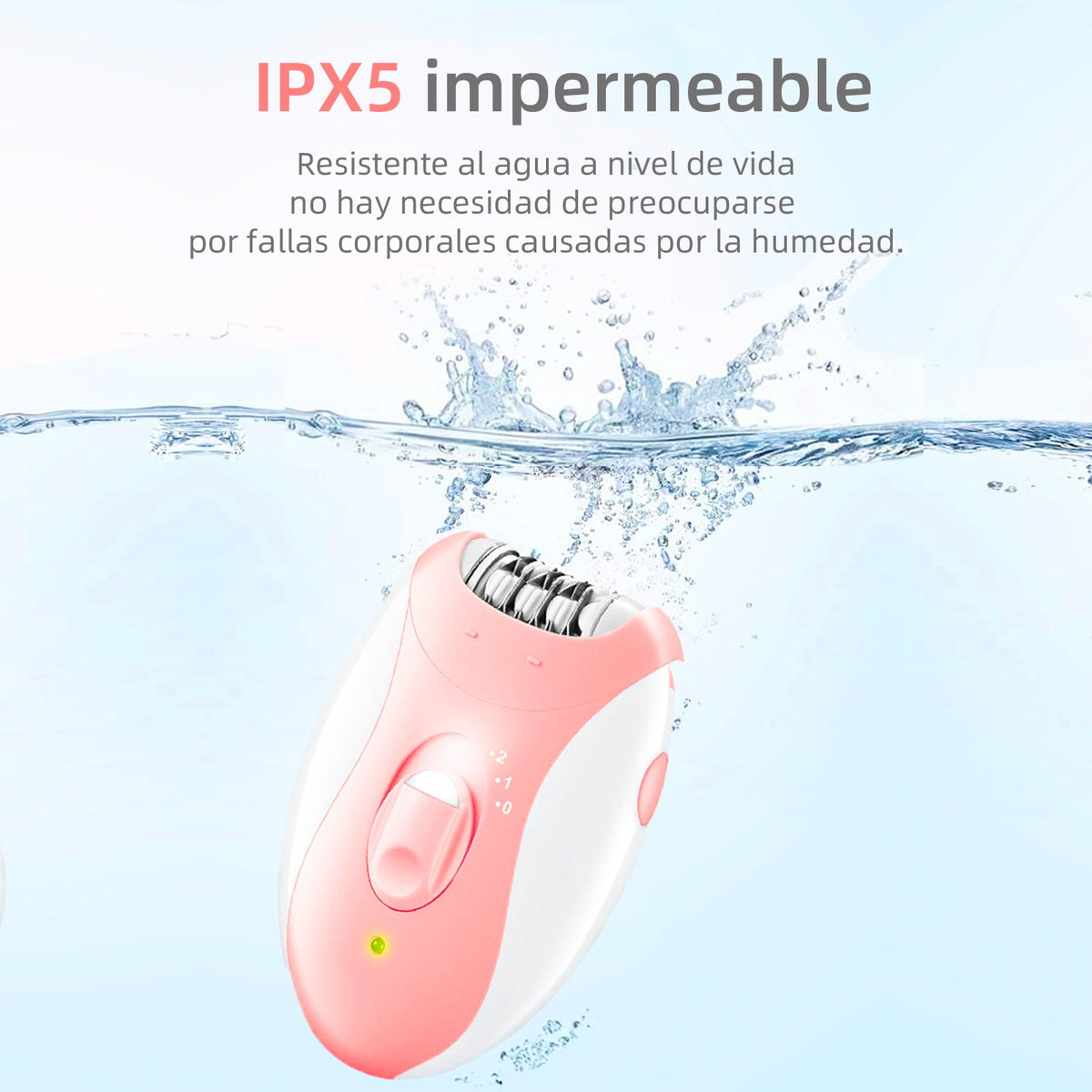 Maquina Depiladora Mujer, Rasuradora mujer eléctrica impermeable IPX5, Depiladora electrica portátil, Para depilación indolora de axilas, brazos, piernas, labios y todo cuerpo.