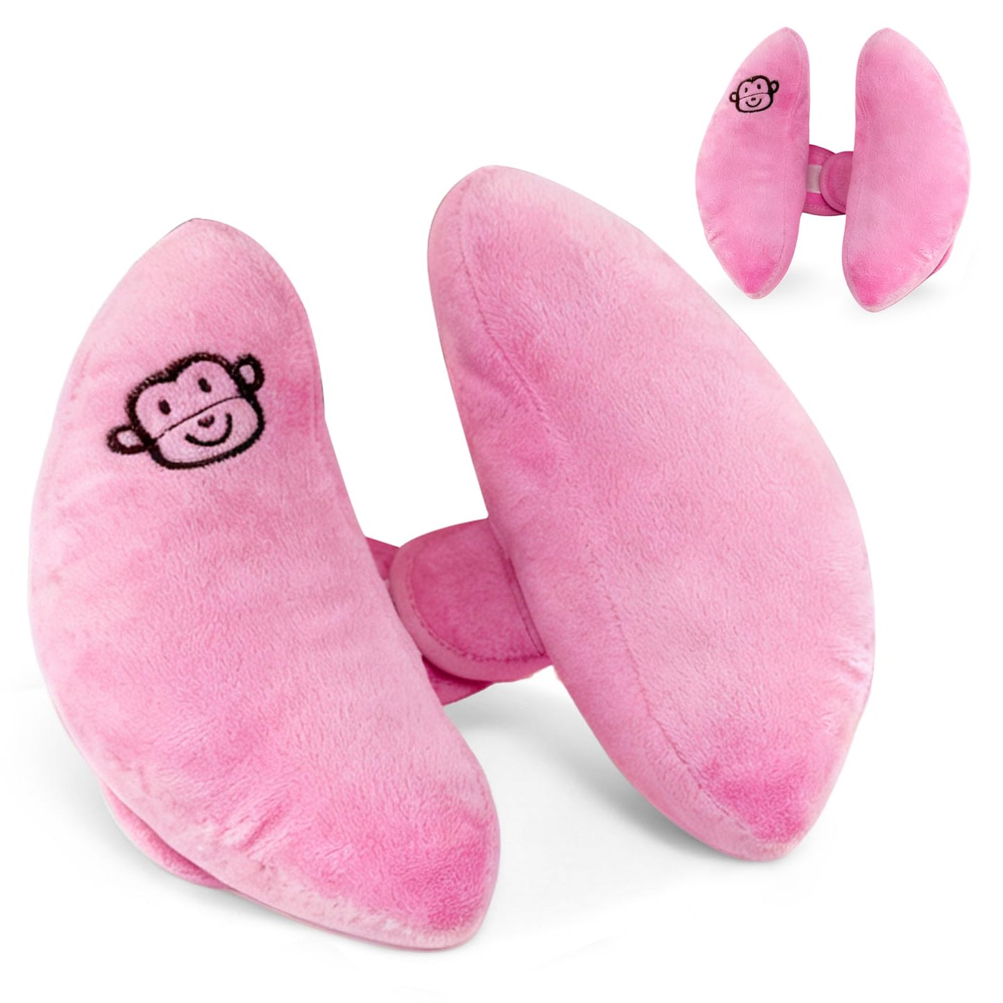 REKOBON Reposacabezas de Viaje Ajustable para Bebés, Paquete de 2, Rosa