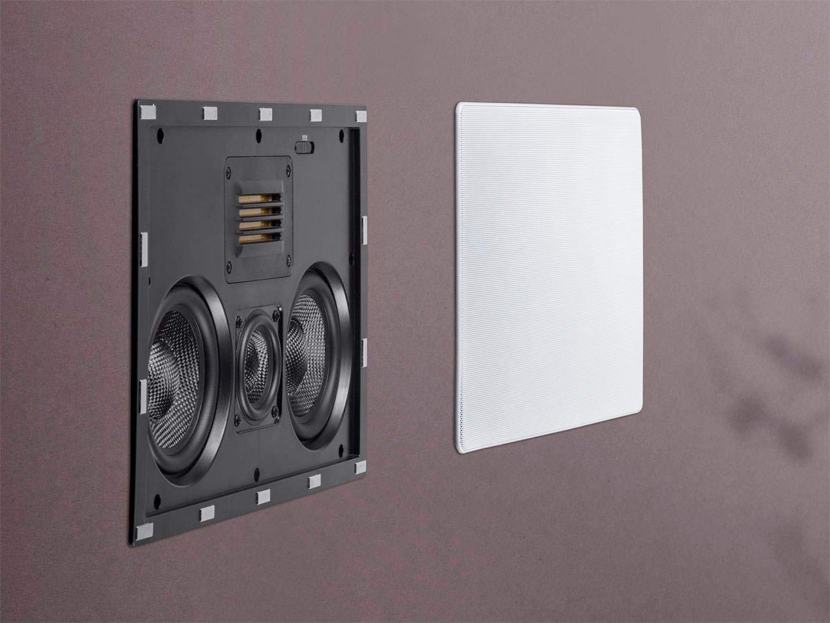 Mono 3-Way Carbon Fiber In-Wall Speaker Center Channel - Dual 5.25-Inch (Single) with Ribbon Tweeter - Amber Series