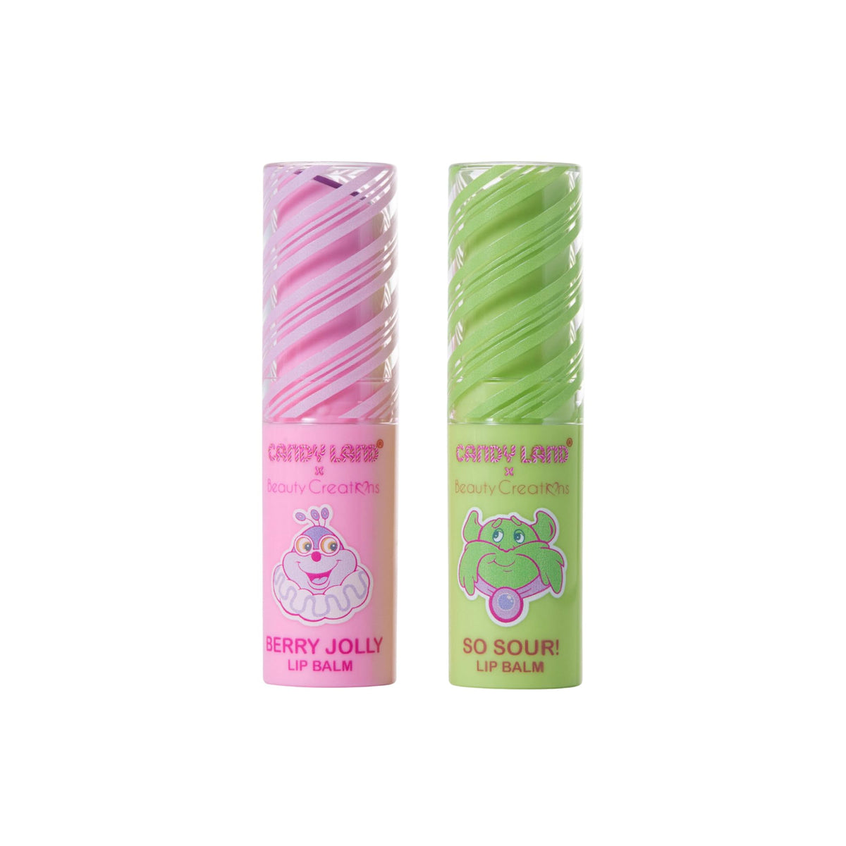 Beauty Creations - Set de Bálsamos Labiales, Candy Land Triple Treat, con Vitamina E, Jojoba y Manteca de Karité, Aromas Dulces y Ácidos, Edición Limitada
