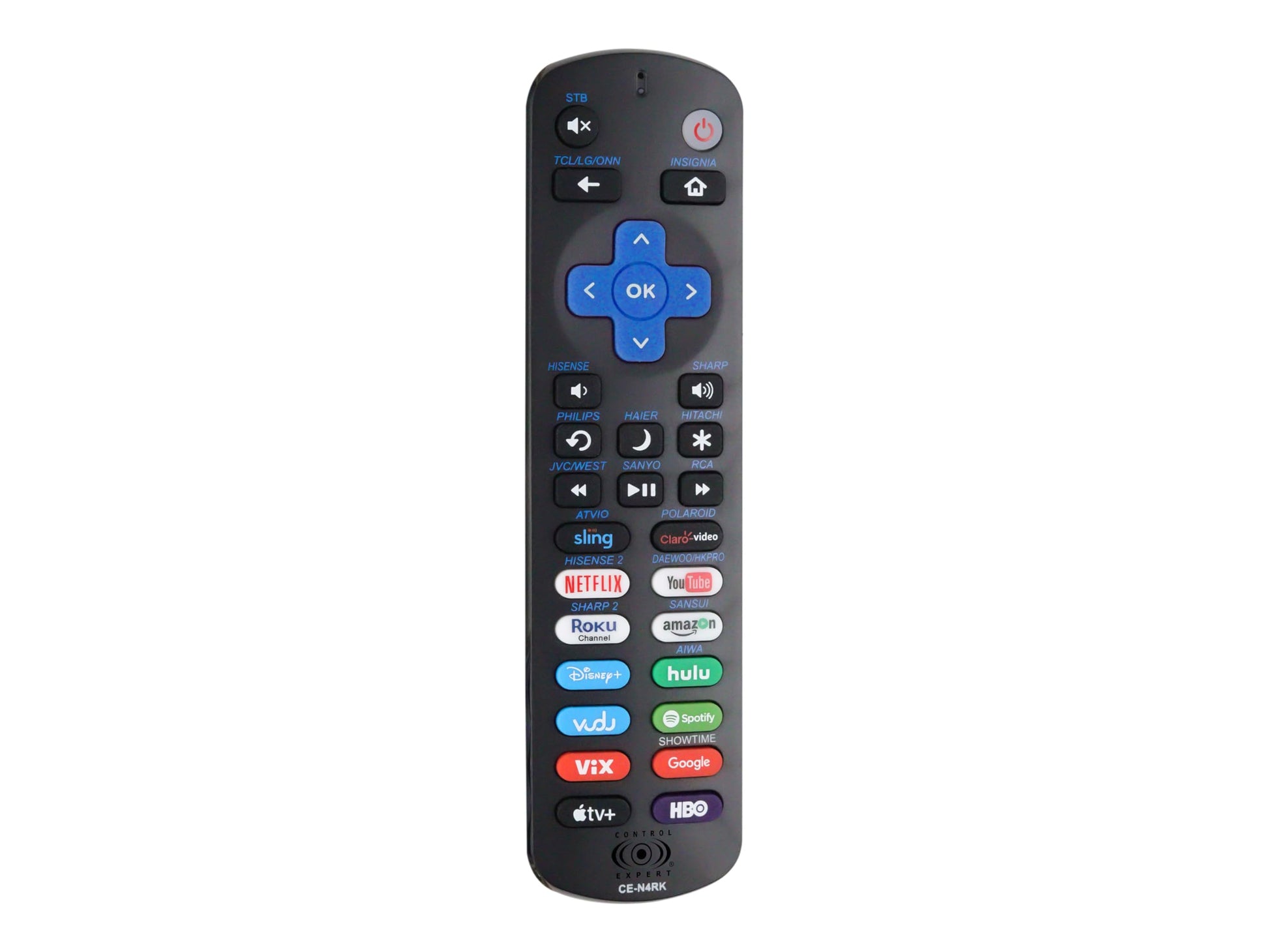 CONTROL EXPERT Control Remoto Compatible para Pantalla con ROKU Integrado, TCL, HISENSE, ATVIO, ONN, Sharp, Philips, LG, JVC, Insignia, Compatible con Aparatos, Premiere Y Express