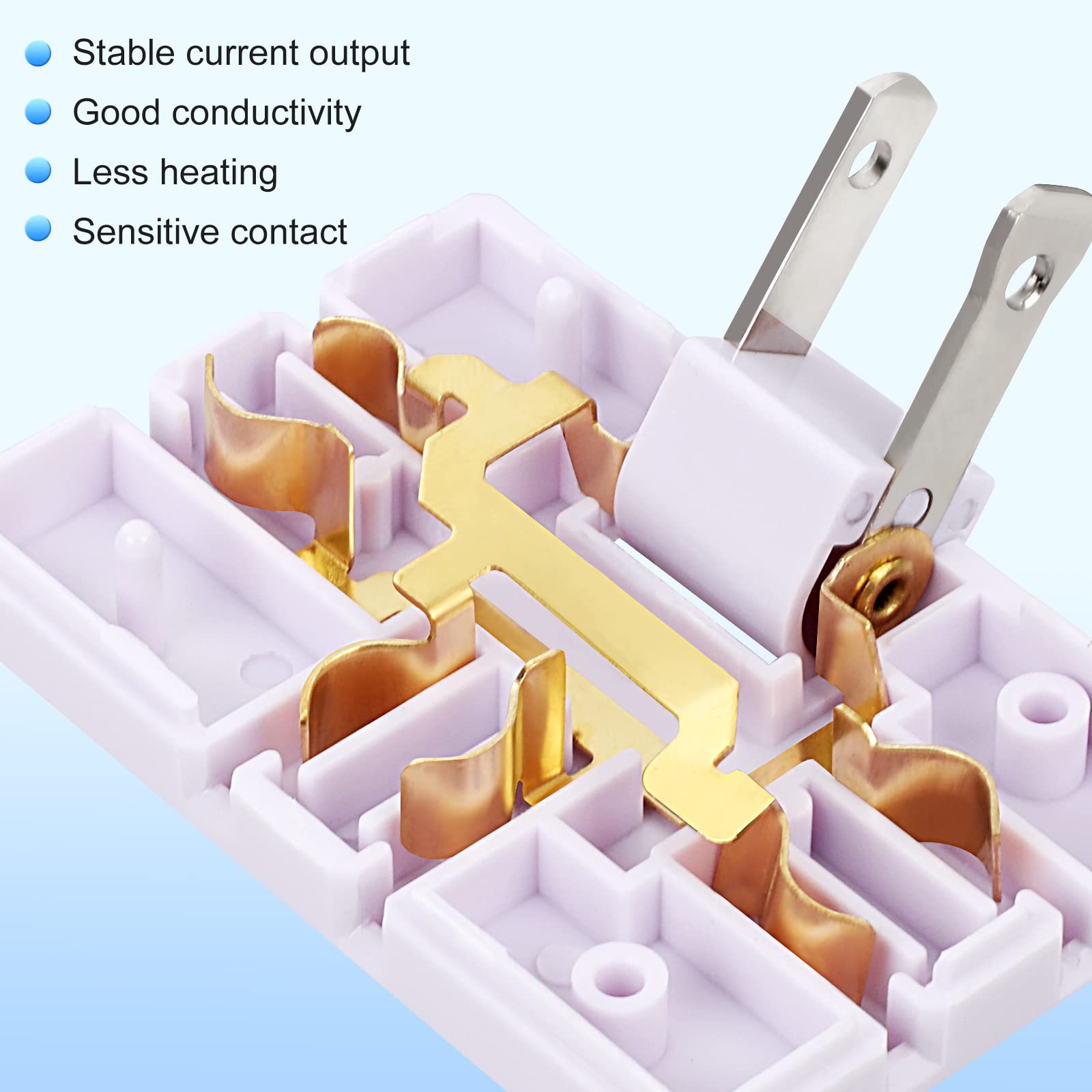 Paquete de 3 extensores de enchufe de pared planos AC con adaptador de enchufe plano, adaptador de pared plegable de 3 vías Mani Plug para hogar y viajes (blanco)