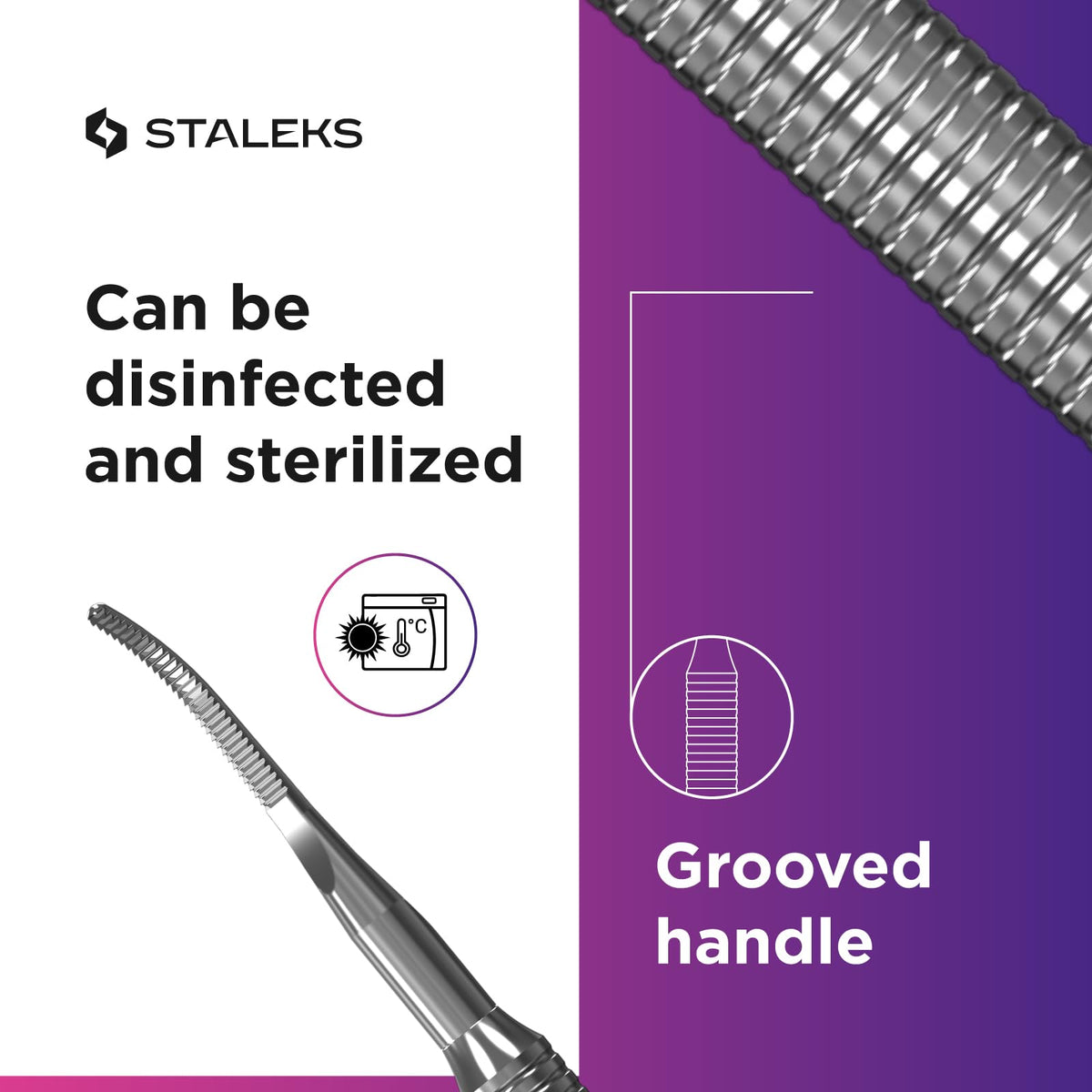 STALEKS PRO Expert PE 60/3 Ingrown Nail Lifter Pedicure Tool Surgical Grade Stainless Steel for Home Personal Use Durable (INGROWN TOENAIL LIFTER + STRAIGHT FILE)