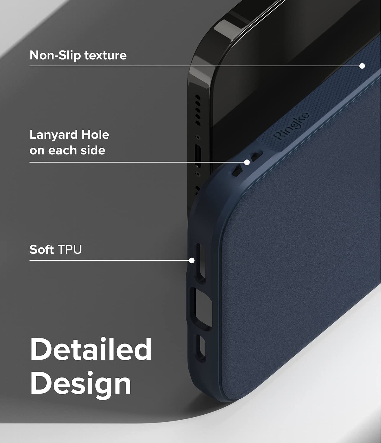 Funda iPhone 14 Pro Ringke Navy Antideslizante Anti Huella Dactilar