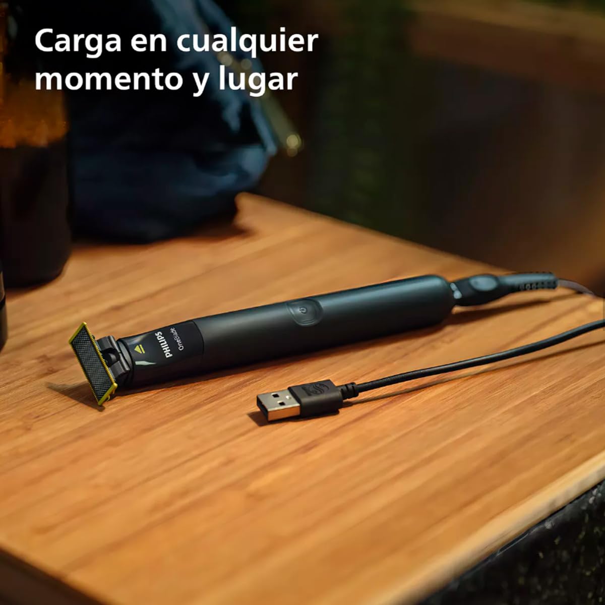 Philips Afeitadora Oneblade 2 Peines Recortadores Extraibles Y Cargador mod. Qp1424/10