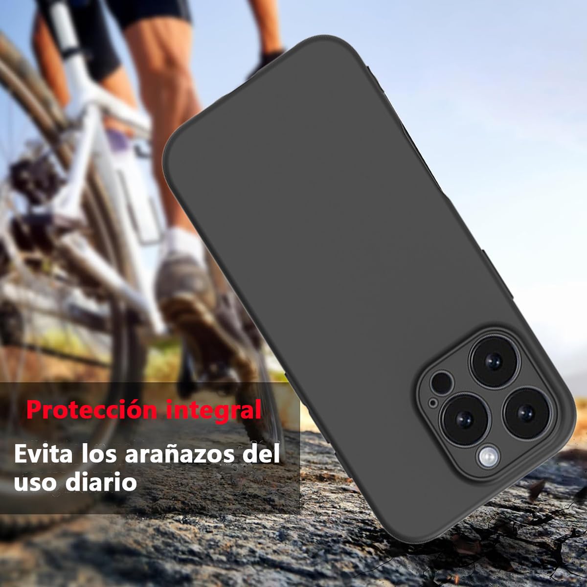 Funda para iPhone 16 Pro MAX QWYJ Negro Ultrafina TPU Matte Minimalista